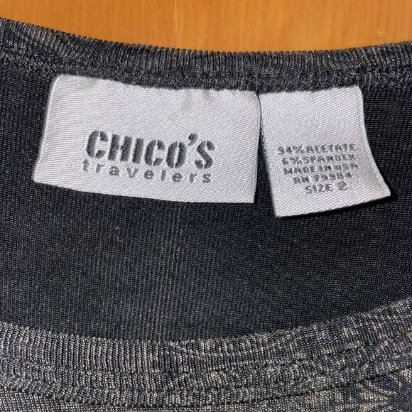 Chico's Travelers 2/L Geometric Print Long Sleeved Top - Picture 5 of 5